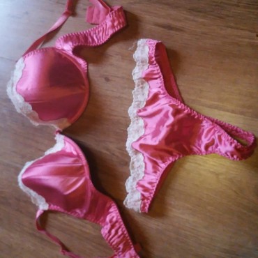 Satin Pink Lingerie Set
